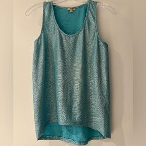 Lily White Blue Metallic Beach Tank Top Size M